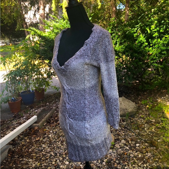 American Rag Bodycon Knit Deep V-Neck Sweater Dress - Picture 6 of 11